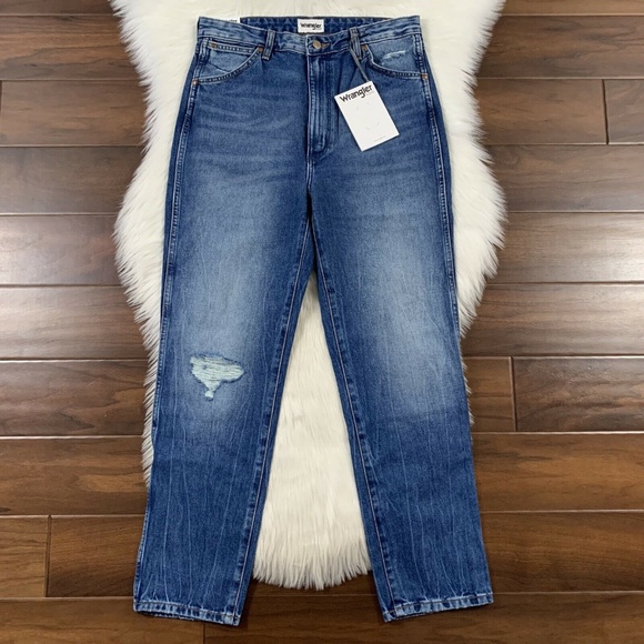 Wrangler Denim - Wrangler Icon Ripped Slim Leg Crop Denim Jeans